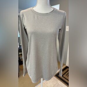ATHLETA Silver Long Sleeve Top T-Shirt